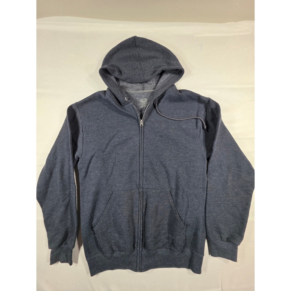 Fruit of the Loom Mens Full Zip Hoodie Charcoal Heather Gray Fleece Size M